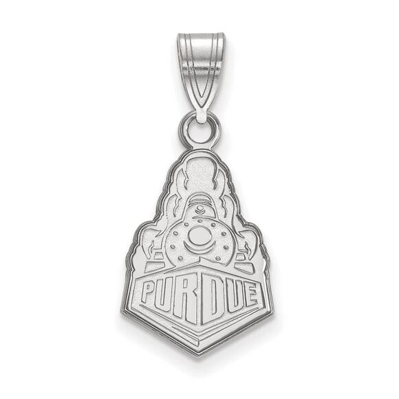 10k White Gold Purdue Medium Logo Pendant